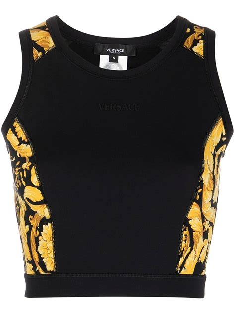 canotta trasparente in mesh versace|Versace for Women .